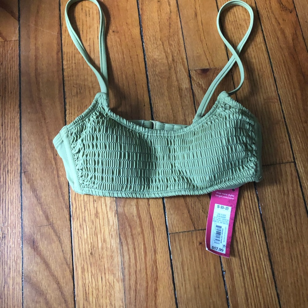 simple green swimsuit top